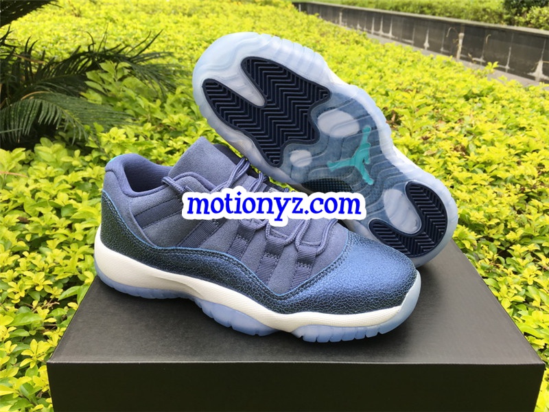 Authentic Air Jordan 11 Low GS Blue Moon